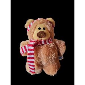 Dakin Santa Bear Vintage 1984 Brown Plush Stuffed Animal 5"